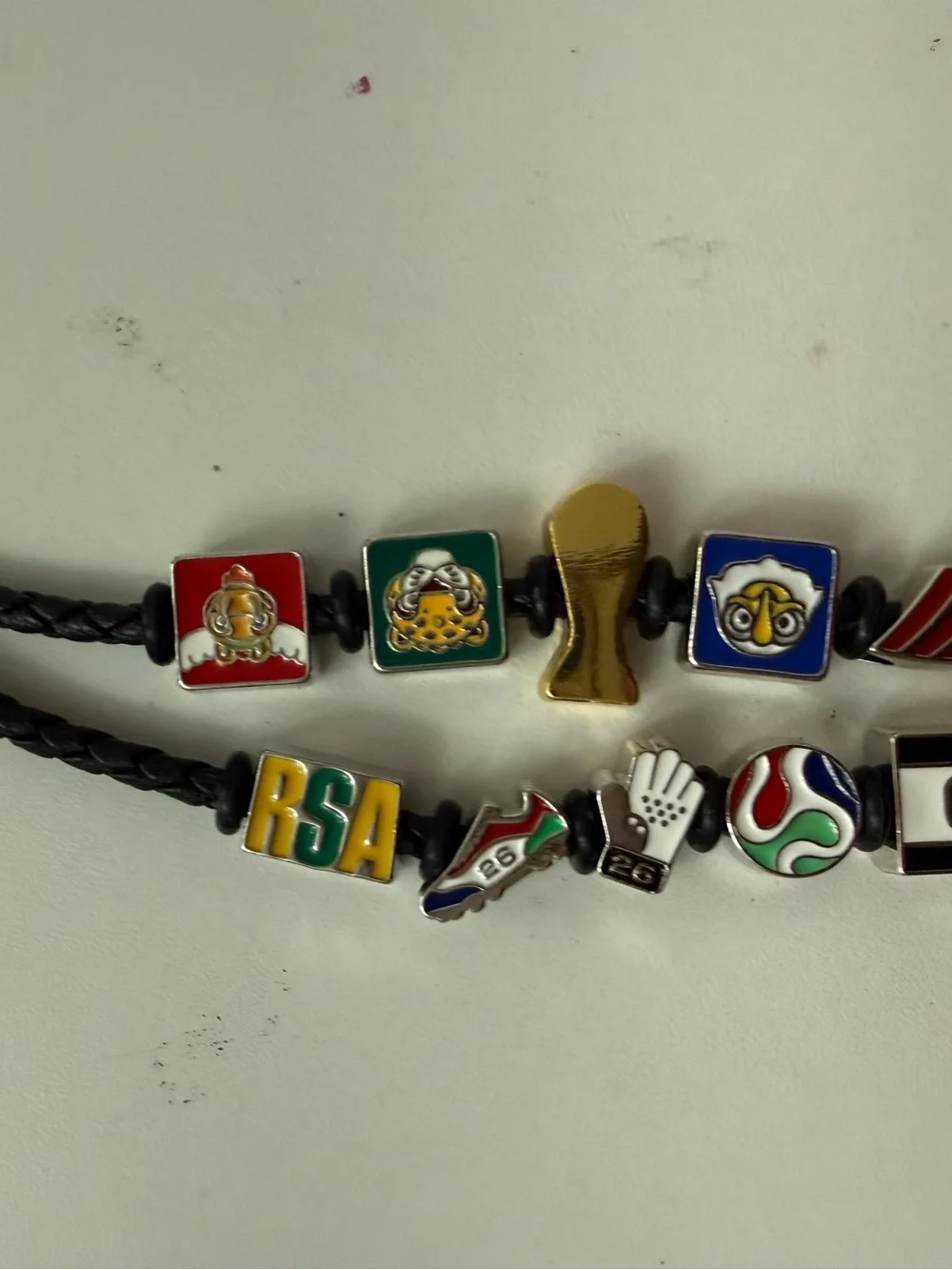 FIFA official Charm Braided Leather Bracelet - Multicolor Enamel Icons - Picture 4 of 14